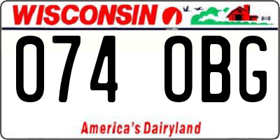 WI license plate 074OBG