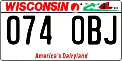 WI license plate 074OBJ