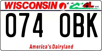 WI license plate 074OBK