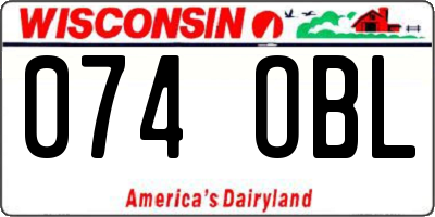 WI license plate 074OBL