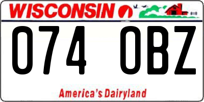 WI license plate 074OBZ