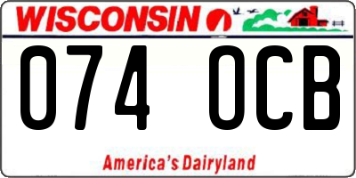 WI license plate 074OCB