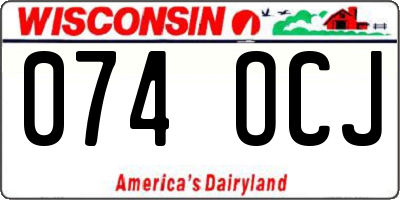 WI license plate 074OCJ