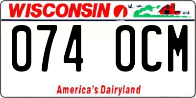 WI license plate 074OCM