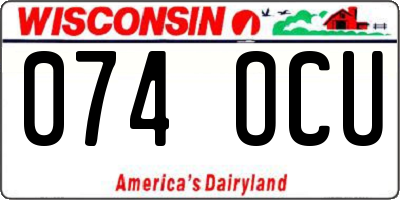 WI license plate 074OCU
