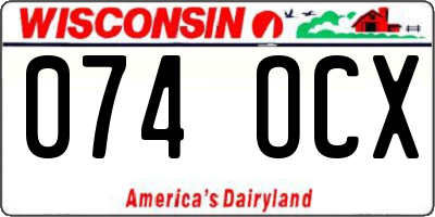 WI license plate 074OCX