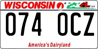 WI license plate 074OCZ
