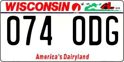 WI license plate 074ODG