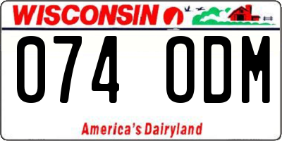 WI license plate 074ODM