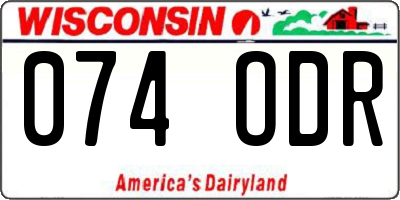 WI license plate 074ODR