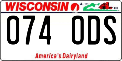 WI license plate 074ODS