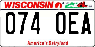 WI license plate 074OEA