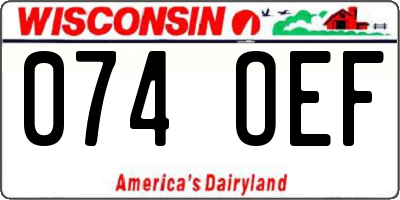 WI license plate 074OEF