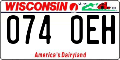 WI license plate 074OEH