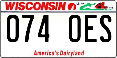 WI license plate 074OES