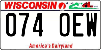 WI license plate 074OEW
