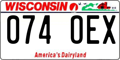 WI license plate 074OEX