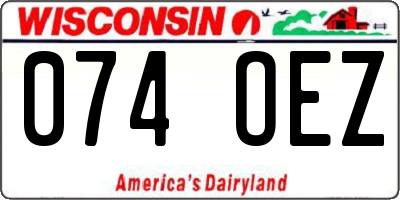 WI license plate 074OEZ