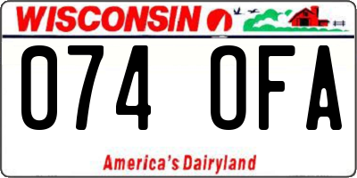 WI license plate 074OFA