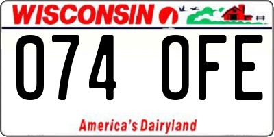 WI license plate 074OFE