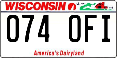 WI license plate 074OFI