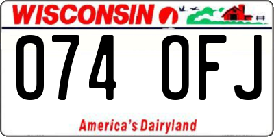 WI license plate 074OFJ