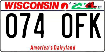WI license plate 074OFK