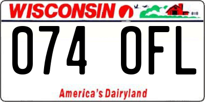 WI license plate 074OFL