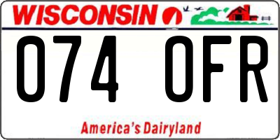 WI license plate 074OFR