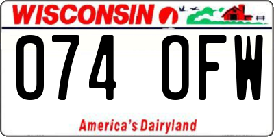 WI license plate 074OFW