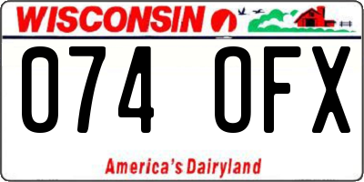 WI license plate 074OFX