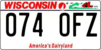 WI license plate 074OFZ