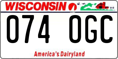 WI license plate 074OGC