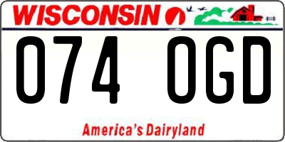 WI license plate 074OGD