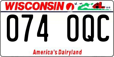 WI license plate 074OQC