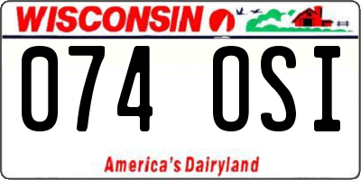 WI license plate 074OSI