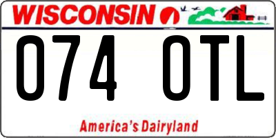 WI license plate 074OTL