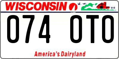 WI license plate 074OTO
