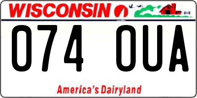 WI license plate 074OUA