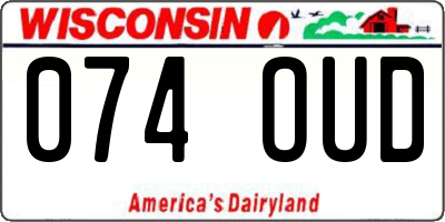 WI license plate 074OUD
