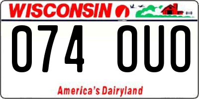 WI license plate 074OUO