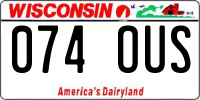 WI license plate 074OUS