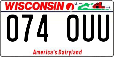WI license plate 074OUU
