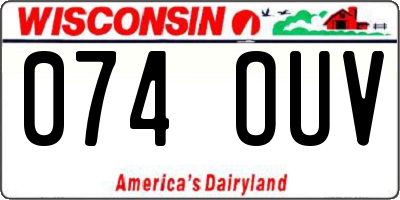 WI license plate 074OUV