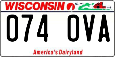 WI license plate 074OVA
