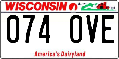 WI license plate 074OVE