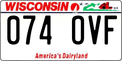 WI license plate 074OVF