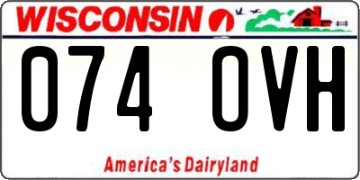WI license plate 074OVH