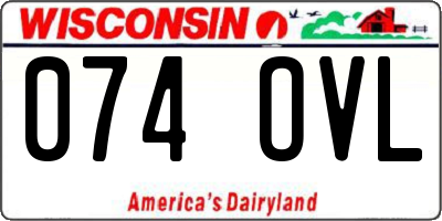 WI license plate 074OVL