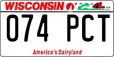WI license plate 074PCT
